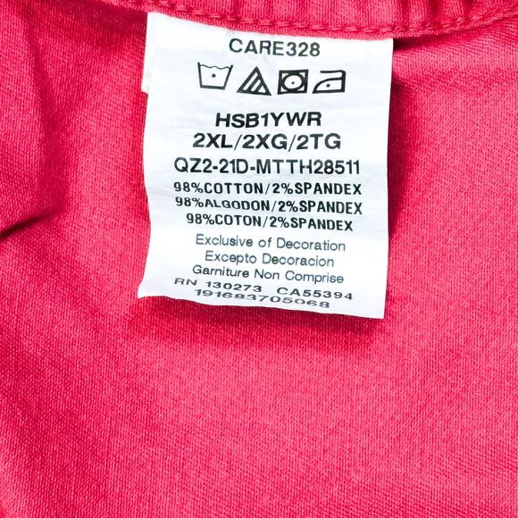 Wrangler Red Cotton Blend Short Sleeve Button-Up - 2XL - Picture 9 of 9